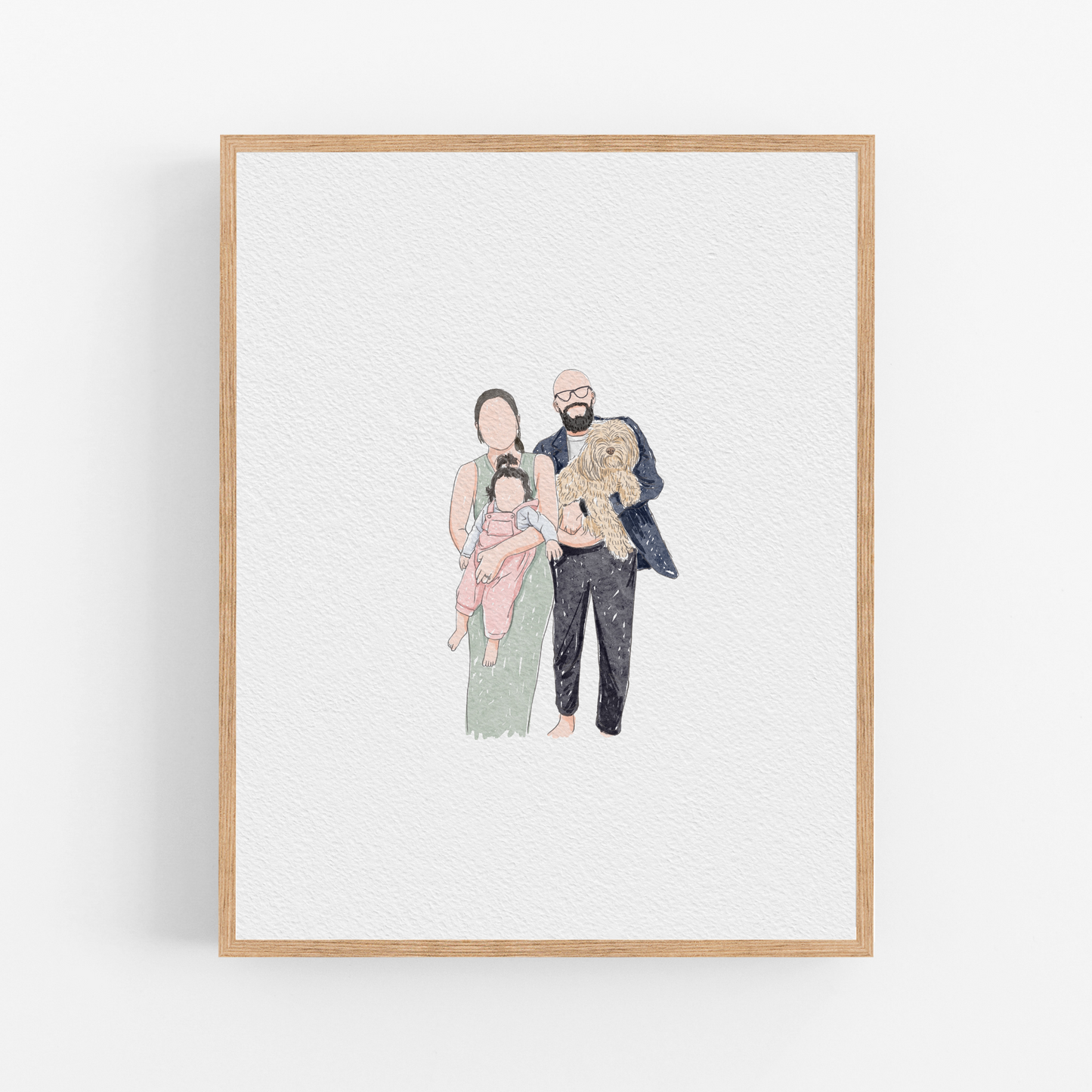 Custom Watercolor Portrait from Photo, Personalized Gift, Minimalist Wall Art, Couples Portrait, Anniversary Gift, Christmas Gift