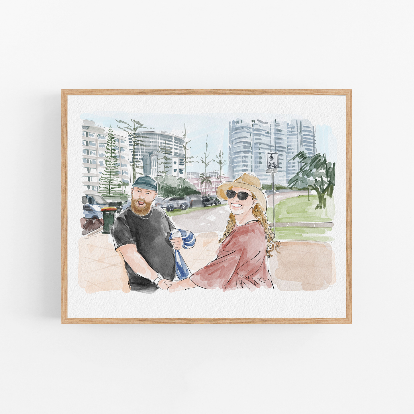 Watercolour Line People Portrait, Pen and Ink Drawing, Gifts For The Couple, Personalised Art, Custom family portrait