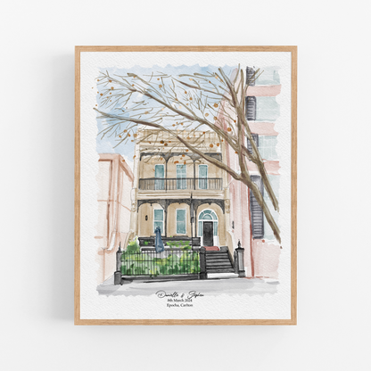 Custom Housewarming Gift, House Portrait from Photo, Custom Watercolor House Portrait,  New House Gift Idea, First Home Gift