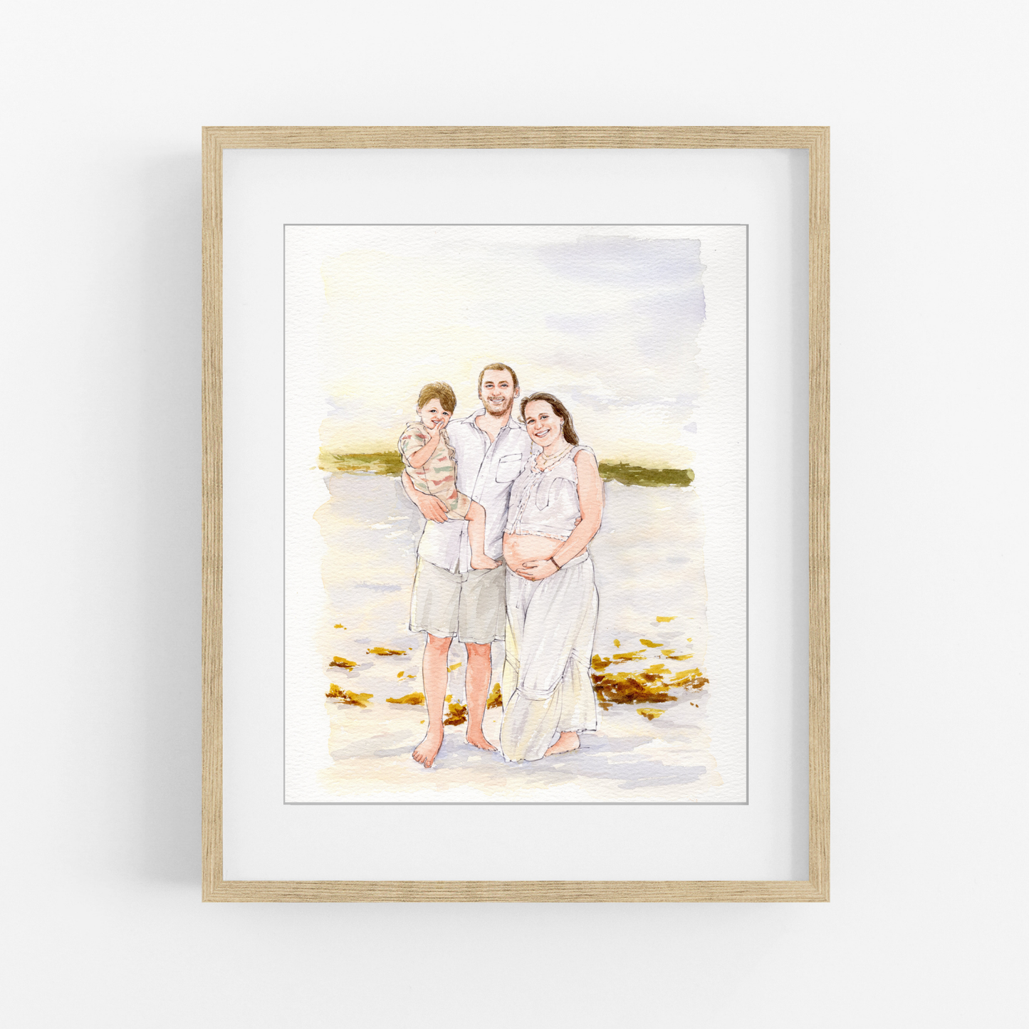 Custom Family Portrait from Photo, Personalized Watercolor Portrait, Hand Drawn Family Artwork