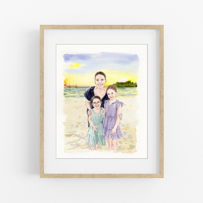 Custom Mom Watercolor Portrait from Photo