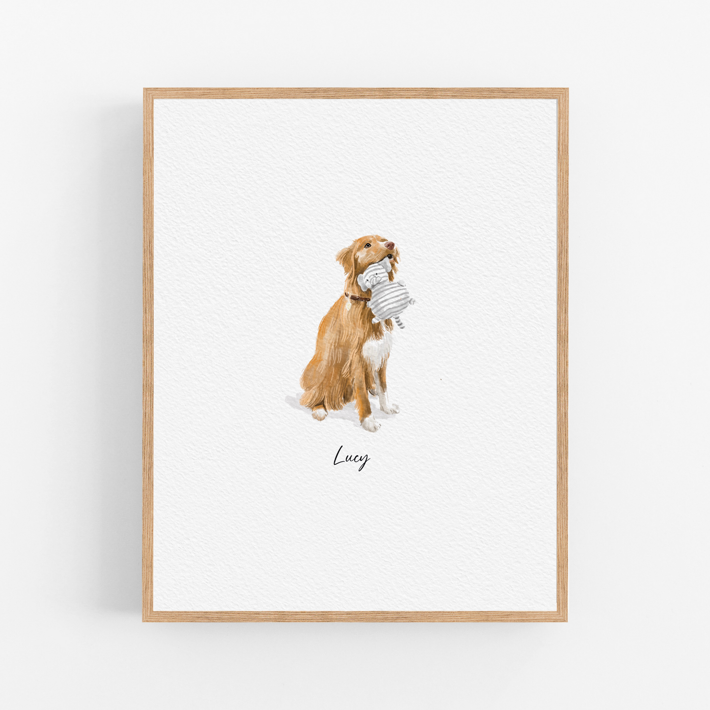 Custom Mini Watercolor Pet Portrait, Tiny Dog Portrait From Photo, Personalised Dog memorial Gift on Framed, Pet Painting