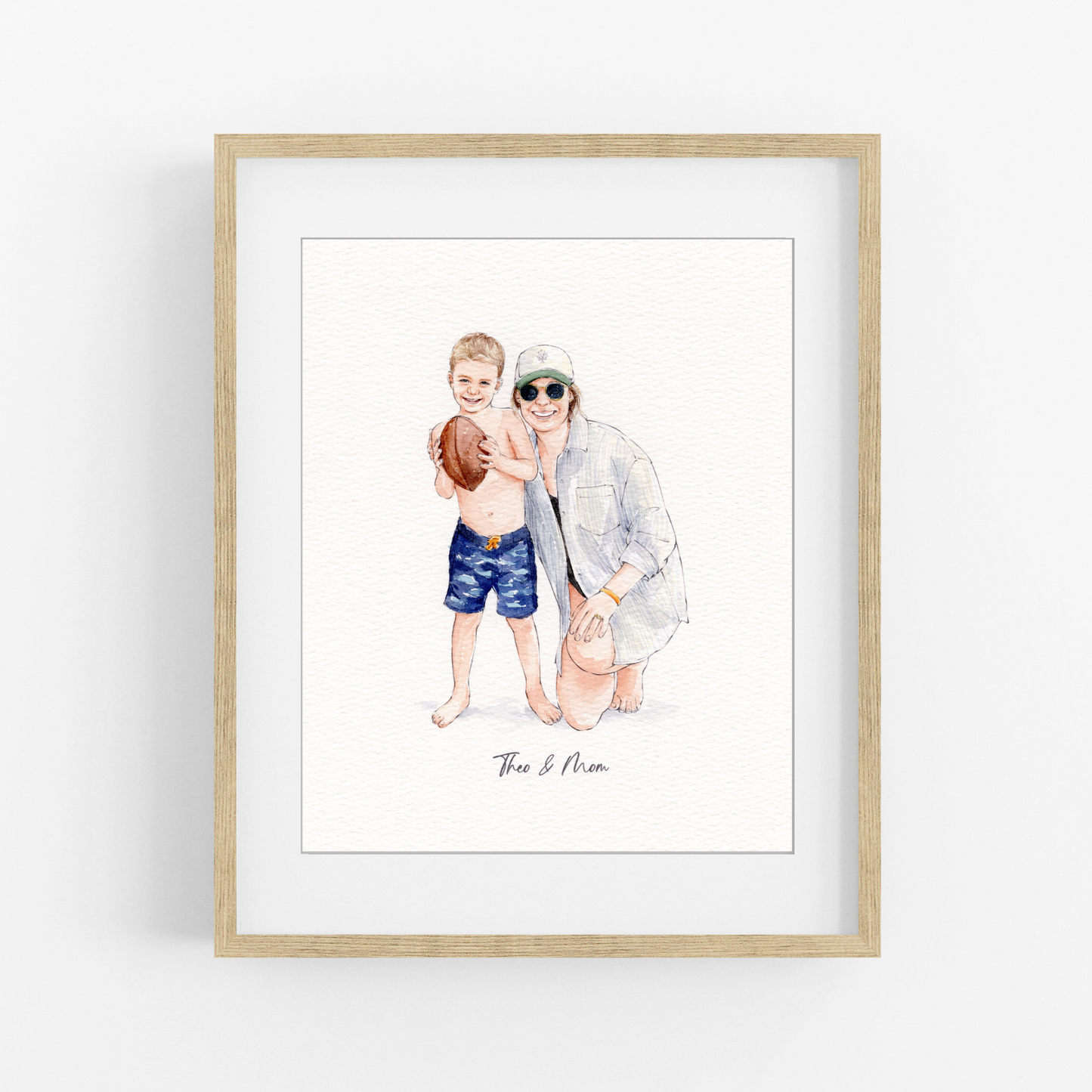 Custom Mom Portrait From Photo | Personalized Watercolor Gift for Mom