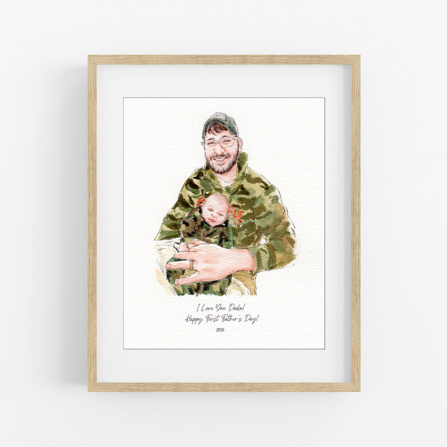 Custom Portrait for Dad and Mom, Watercolor Painting From Photo, Father's Day Gift, Gift from daughter, Father and bride Portrait