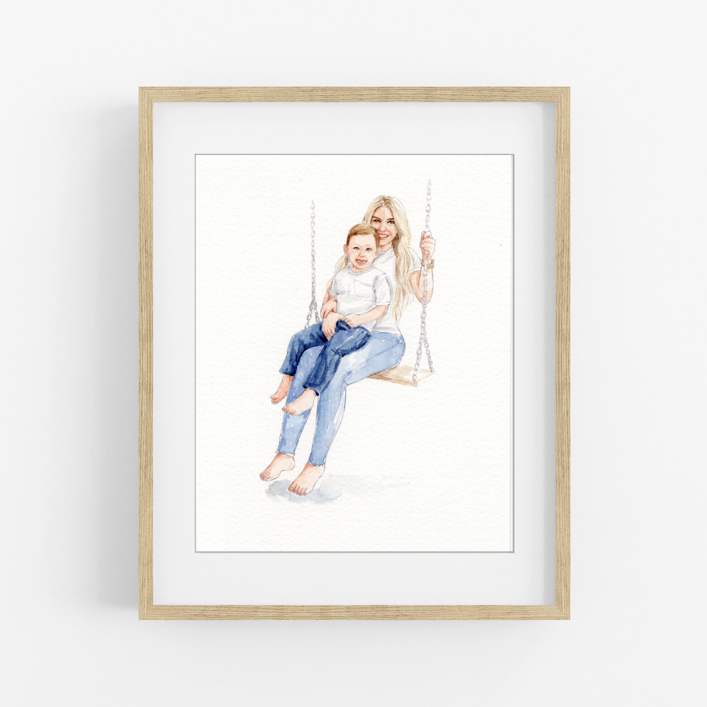Custom Mom Portrait From Photo | Personalized Watercolor Gift for Mom