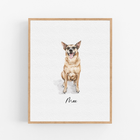 Pet Memorial Gift From Photo, Custom Mini Dog Portrait, Pet Loss Gift, Miniature Painting, Watercolor Pet Art