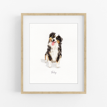 Custom Pet Portrait From Photo | Personalized Watercolor Pet Painting