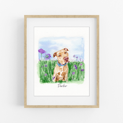 Pet Memorial Portrait From Photo | Personalized Pet Loss Gift