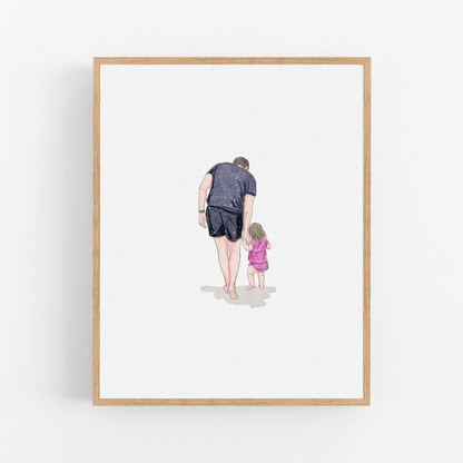 Custom Watercolor Portrait from Photo, Personalized Gift, Minimalist Wall Art, Couples Portrait, Anniversary Gift, Christmas Gift