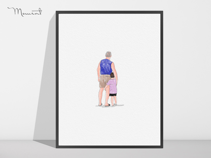 Custom Mini Portrait, Watercolor Family Portrait from Photo, Personalized Anniversary Gift, Minimalist Wall Art, Family Gifts