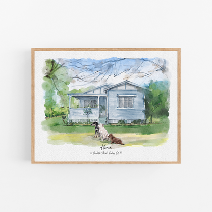 Custom Housewarming Gift, House Portrait from Photo, Custom Watercolor House Portrait,  New House Gift Idea, First Home Gift