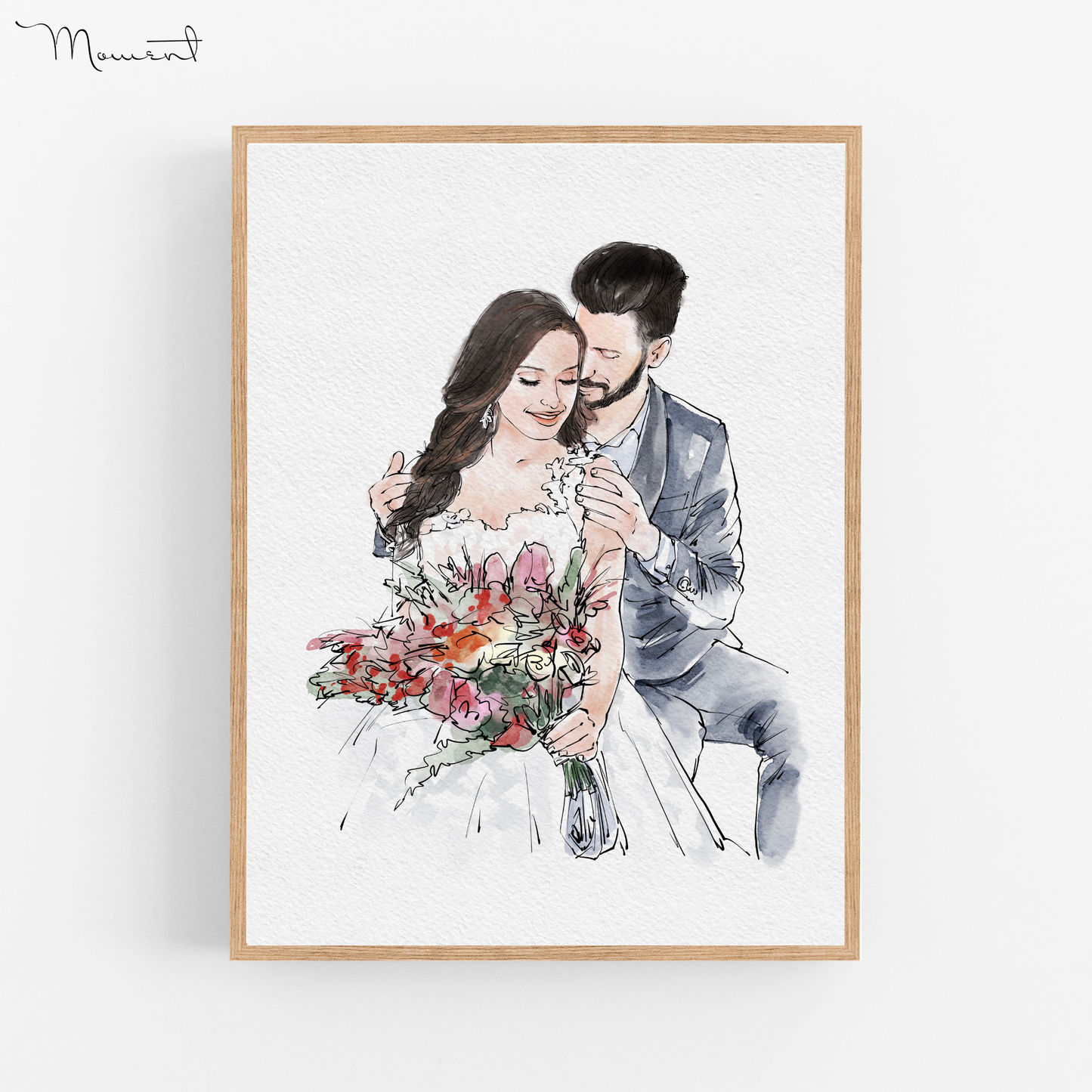 Custom Watercolor Painting From Photo, Engagement Gifts for Couple Unique, Personalised Engagement, Wedding Anniversary Gifts