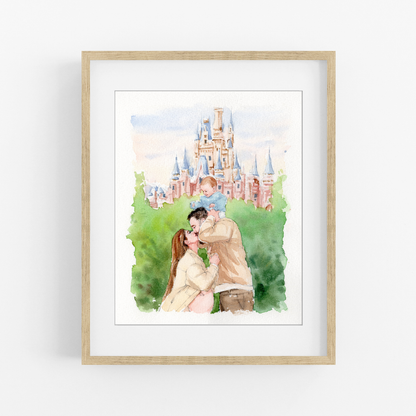 Custom Portrait for Dad and Mom, Watercolor Painting From Photo, Father's Day Gift, Gift from daughter, Father and bride Portrait