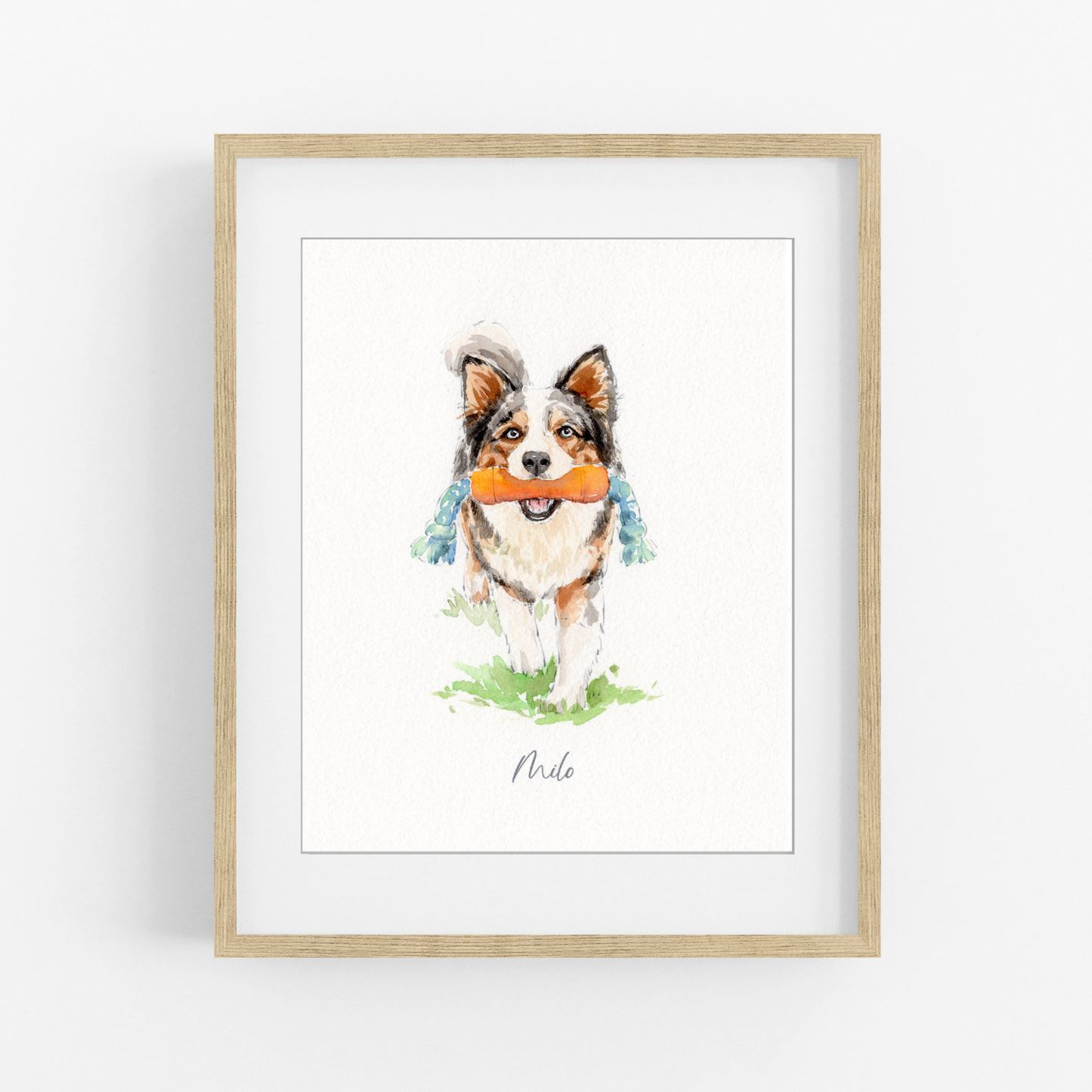 Custom Pet Portrait From Photo | Personalized Watercolor Pet Painting