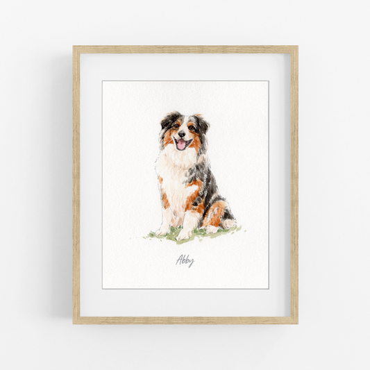 custom pet watercolor portrait - personalized watercolor portrait detail