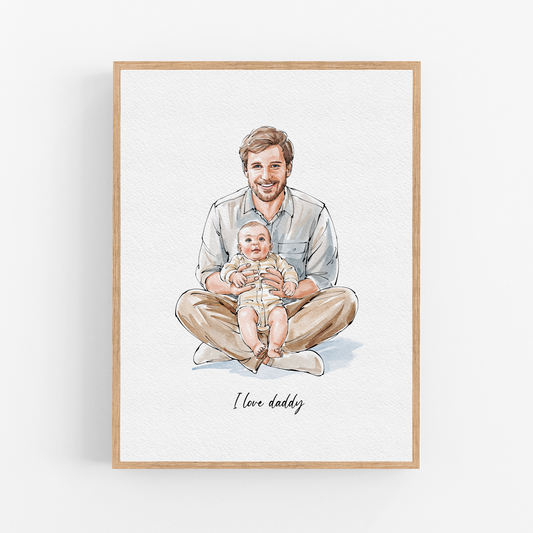 Watercolour Line People Portrait, Pen and Ink Drawing, Gifts For The Couple, Personalised Art, Custom family portrait