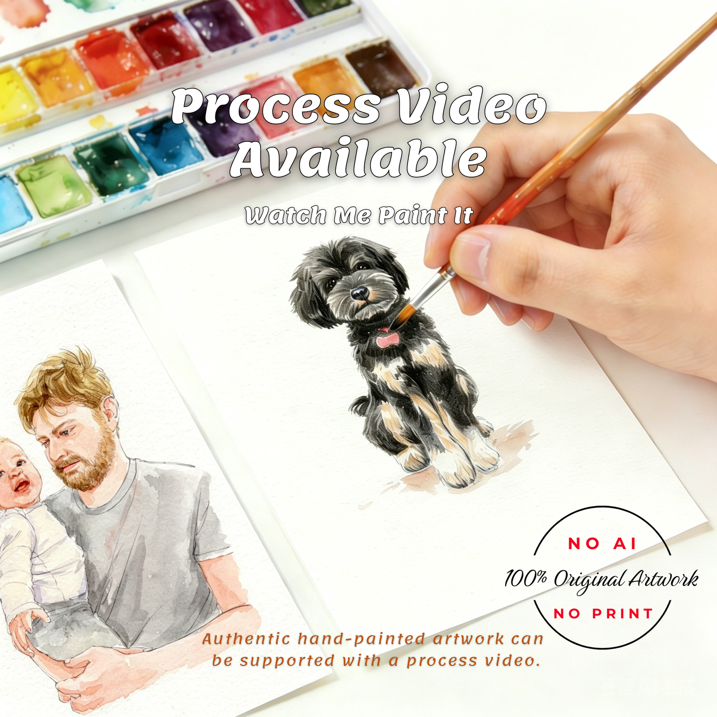Pet Memorial Portrait From Photo | Personalized Pet Loss Gift