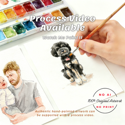 Pet Memorial Portrait From Photo | Personalized Pet Loss Gift