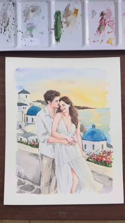 Custom Proposal Watercolor Portrait from Photo