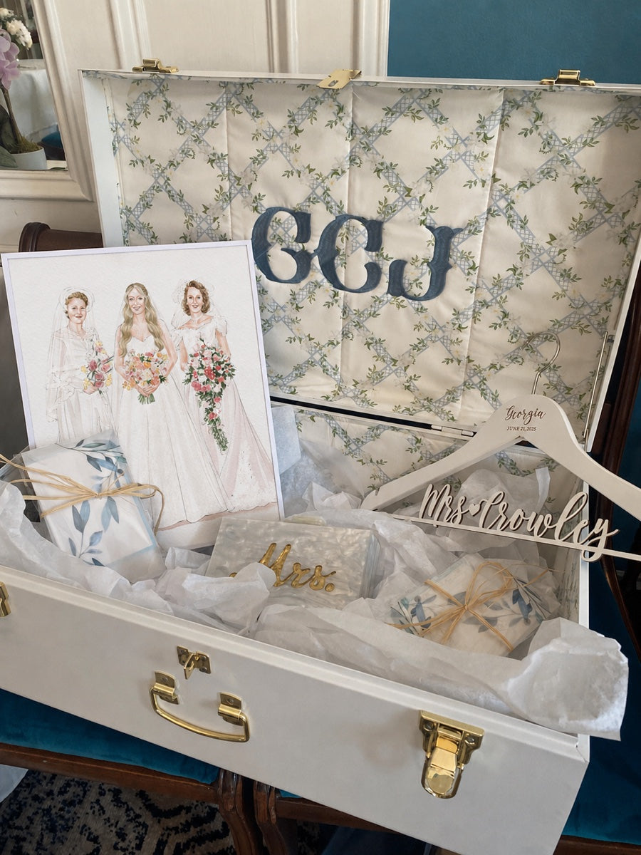 Bridesmaid watercolor portrait gift box