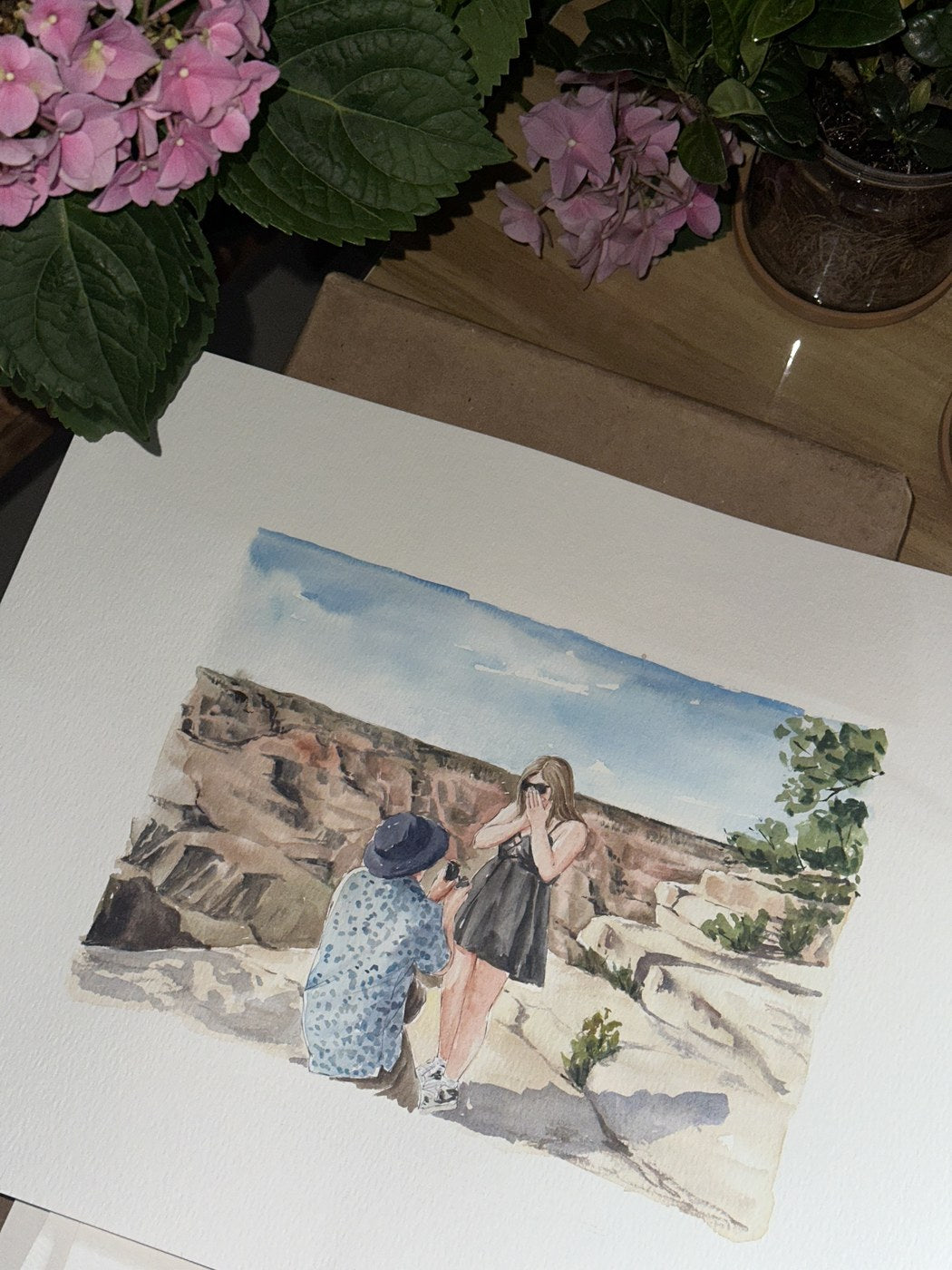 Finished custom proposal watercolor portrait